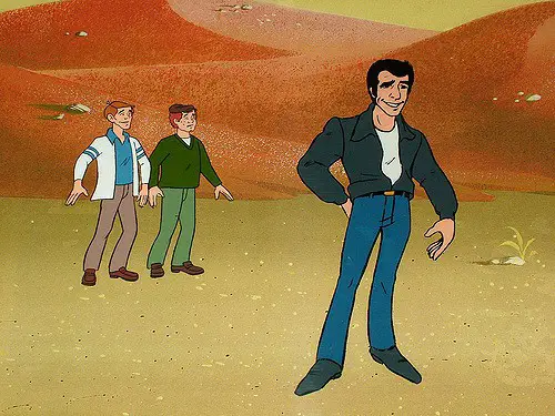 "The Fonz and the Happy Days Gang" was one of the many TV series cartoons based on a live-action TV series., part of a widespread trend in the 1970s and 1980s.