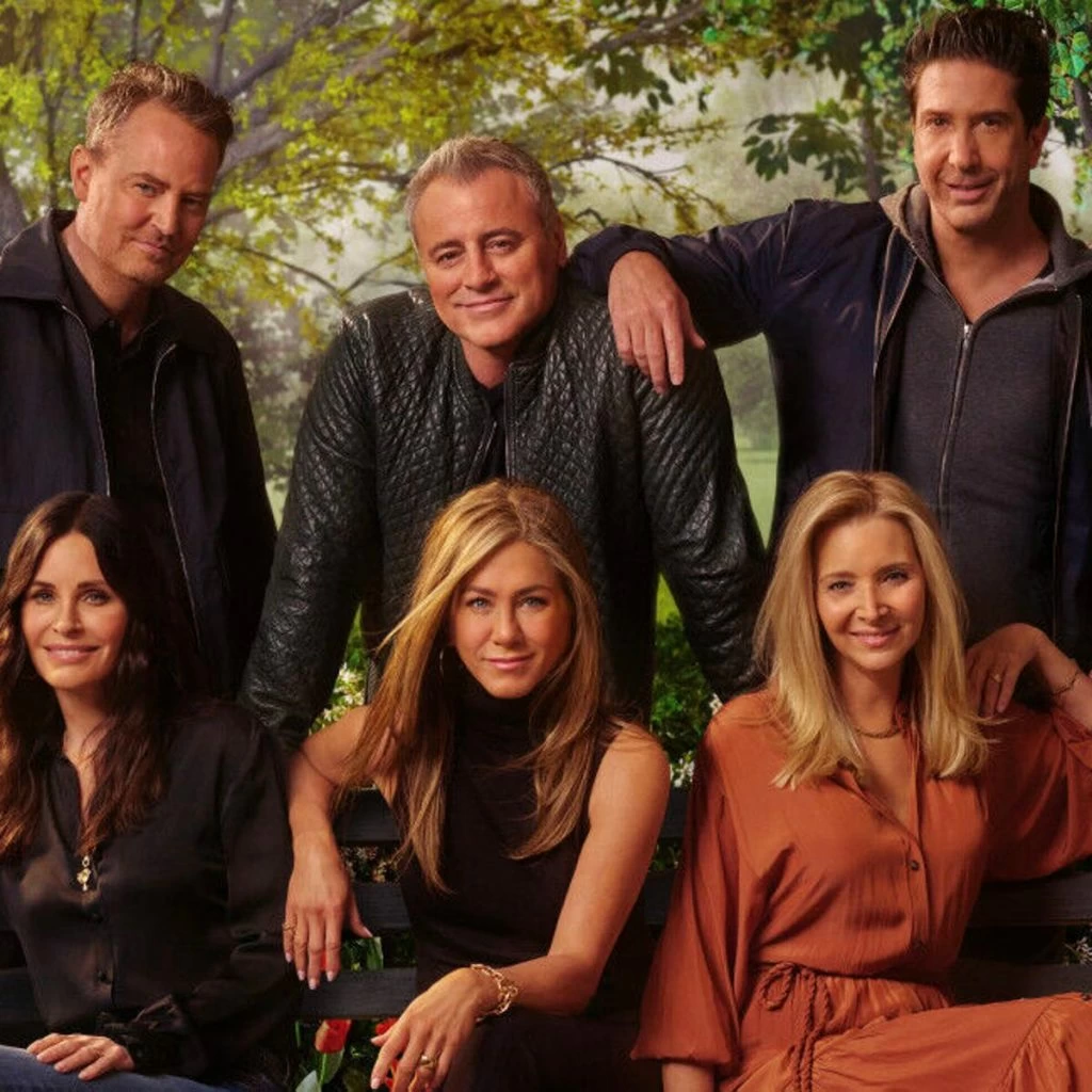The cast of "Friends," who are famously friends in real life. Like the song, "I'll Be There For You," they are presumably there for each other.