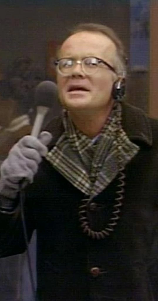 Richard Sanders as Les Nessman, in one of the greatest Thanksgiving episodes ever: WKRP in Cincinnati's "Turkeys Away."