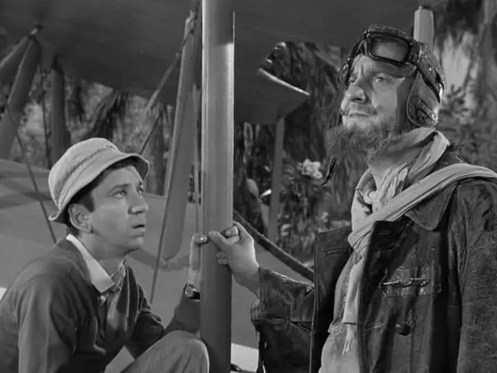 Hans Conried (with Bob Denver) was the first guest star on "Gilligan's Island," playing Wrong Way Feldman, a parody of the real life aviator, Douglas "Wrong Way" Corrigan.