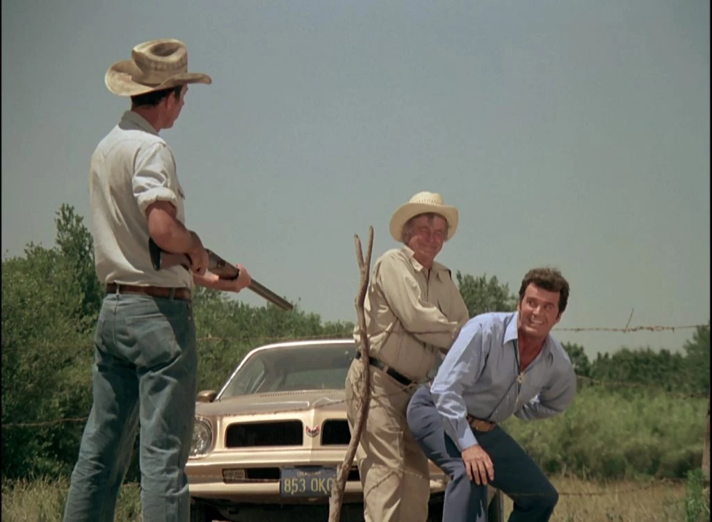 In "The Rockford Files" episode, "Coulter City Wildcat," Jim Rockford (James Garner) and his father Rocky (Noah Beery Jr) get entangled with bad guys who want land belonging to Rocky that has oil on it.