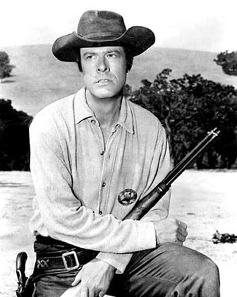 Robert Culp starred as lawman Hoby Gilman in the western TV series, "Trackdown."