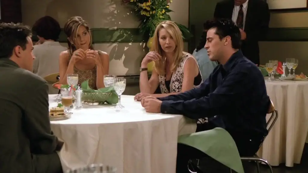 In the "Friends" episode, "The Episode With the Ballroom Dancing," the gang goes out to eat, but soon half of the friends are developing financial indigestion.