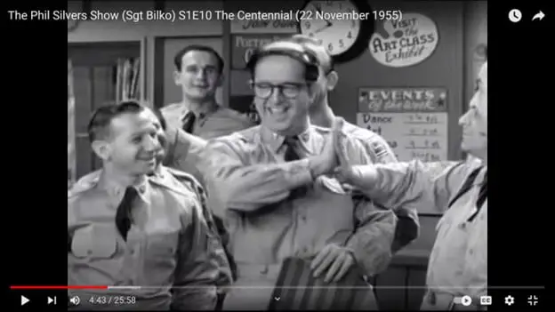 Many high-five historians place the origin of the high-five with sporting events of the 1970s, but in the 1950s, on "The Phil Silvers Show," the actors were often giving each other high fives, or at least, medium-fives.