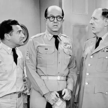 Actors Billy Sands, Phil Silvers and Paul Ford, in "The Phil Silvers Show."