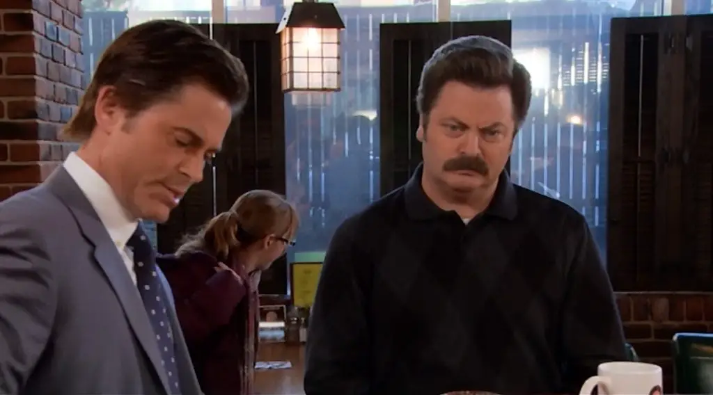 Ron Swanson and Chris Traeger on "Parks and Recreation" were often at odds with each other when it came to diet and exercise.