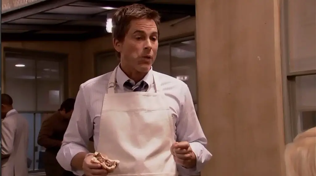 Chris Traeger may have been a health nut on "Parks and Recreation" but he could admit when a not so healthy burger was delicious.