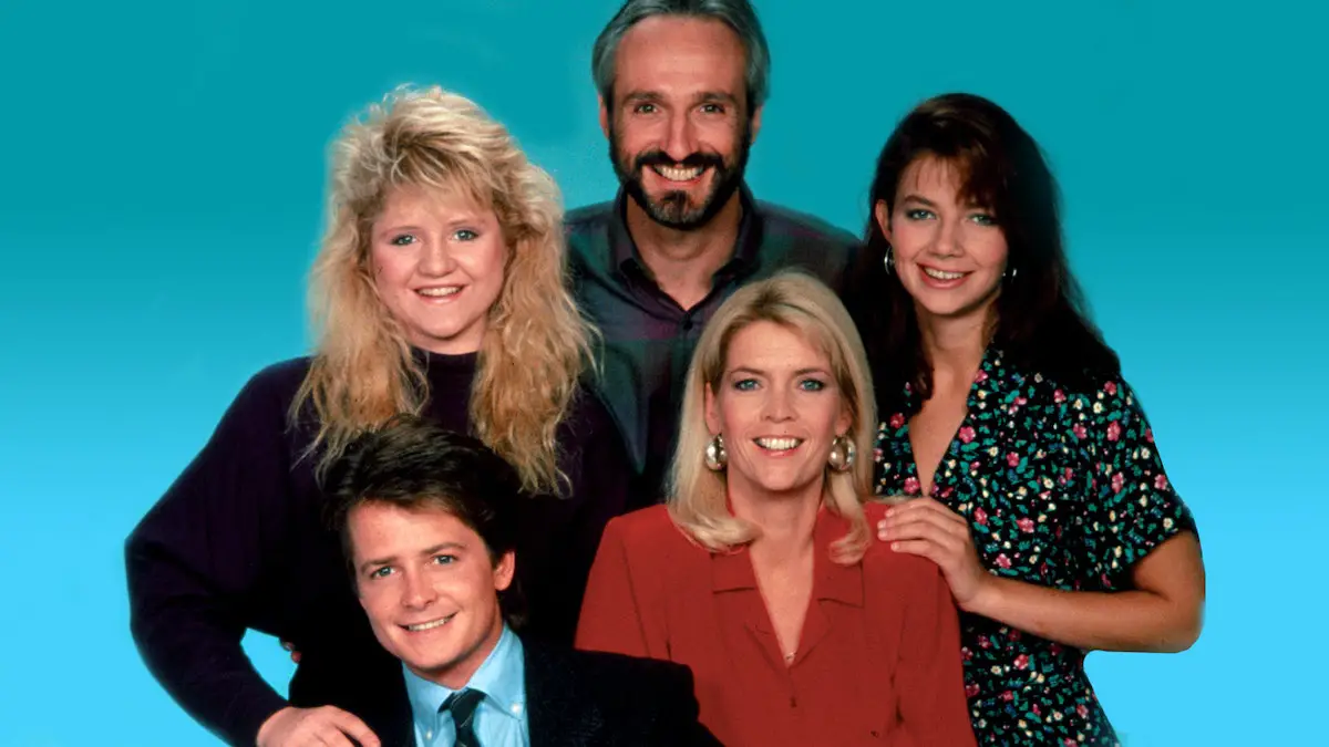 The cast of the 1980s series, "Family Ties."
